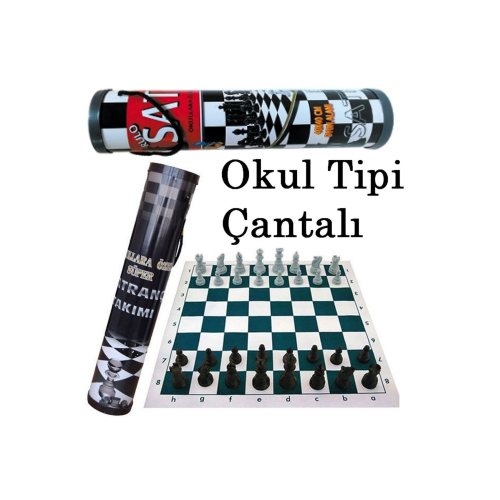 Santranç Takımı Seti Rulo Çantalı Okul Tipi Santranç Takımı Seti Rulo Çantalı Okul Tipi