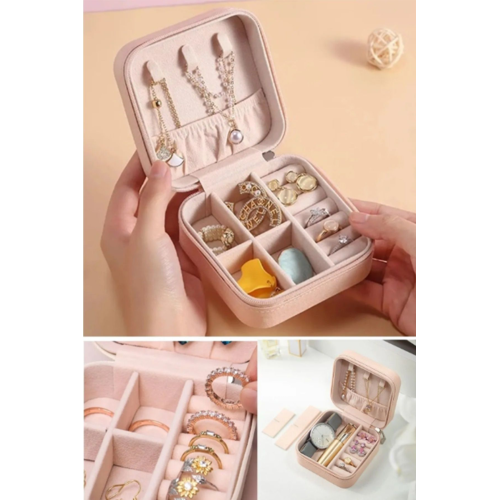 Senfonijewelry Mini Mücevher Takı Kutusu - Kolye, Yüzük, Küpe Düzenleyici Takı Çantası Çiçek Desen