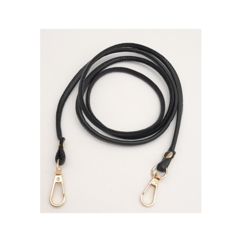 Siyah Renk 5 Mm Suni Deri Spagetti Model Çanta Sapı Light Gold Metal Siyah Renk 5 Mm Suni Deri Spagetti Model Çanta Sapı Light Gold Metal