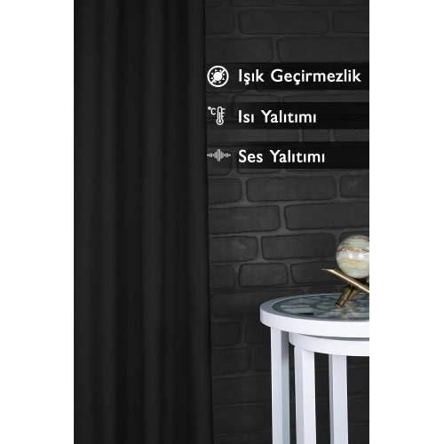 Siyah Termal %100 Işık Geçirmez Blackout Karartma Güneşlik Perde Siyah Termal %100 Işık Geçirmez Blackout Karartma Güneşlik Perde