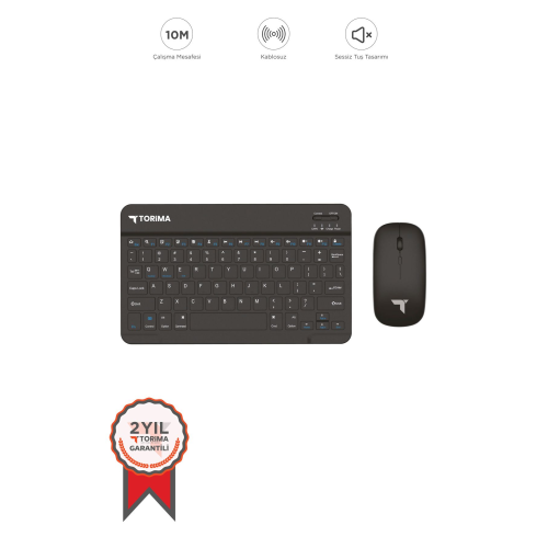 Siyah Tmk-04 Bluetooht Kablosuz Klavye Mouse Seti
