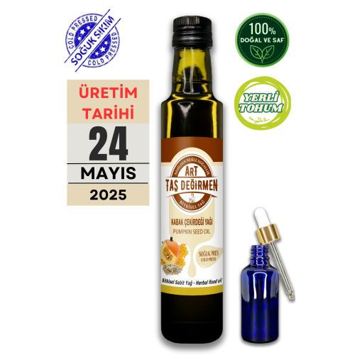 Soğuk Sıkım %100 Saf Doğal Kabak Çekirdeği Yağı [250 Ml] (DOLUM ŞİŞESİ HEDİYE!)