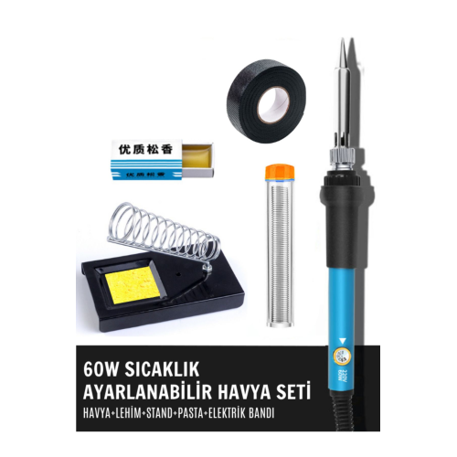 St5-60 60w Sıcaklık Ayarlı Lehimleme Seti (STAND BANT LEHİM TÜPÜ PASTA) St5-60 60w Sıcaklık Ayarlı Lehimleme Seti (STAND BANT LEHİM TÜPÜ PASTA)