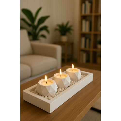 Tabaklı Beton Mumluk Ve Tealight Mumluk Hediyelik Dekorasyon Seti.(TEALİGHT MUM.DAHİL DEĞİLDİR) Tabaklı Beton Mumluk Ve Tealight Mumluk Hediyelik Dekorasyon Seti.(TEALİGHT MUM.DAHİL DEĞİLDİR)