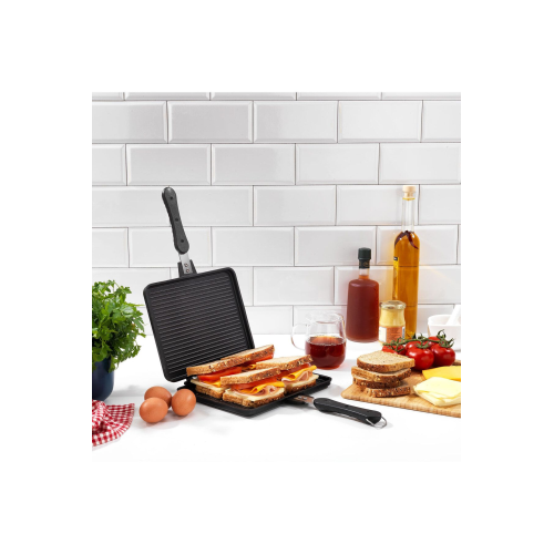 Tastemake Döküm Ocak Üstü Tost Izgara 20x26 Cm-2 Parça