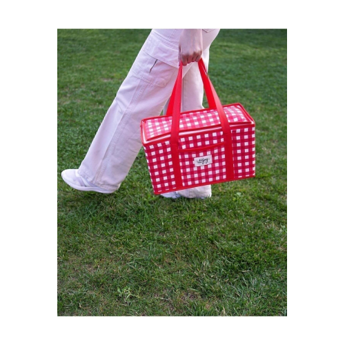 Termo Lüks Piknik Çantası Kırmızı Ekoseli 35 x 20 x 20 cm