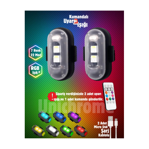 Uzaktan Kumandalı 2'li Çakar Led/Şarjlı Mini Led Işık/Drone Işığı/Anti Çarpışma Uyarı Işığı Uzaktan Kumandalı 2'li Çakar Led/Şarjlı Mini Led Işık/Drone Işığı/Anti Çarpışma Uyarı Işığı