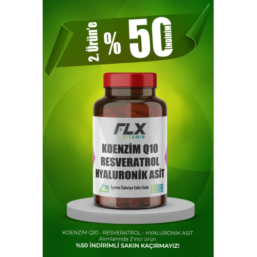 Vitamin Coenzyme Q-10 200 Mg Hyaluronik Asit Resveratrol 60 Tablet