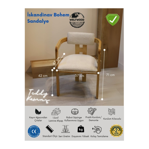 Weltwood Mobilya İskandinav Bohem Collection Sandalye