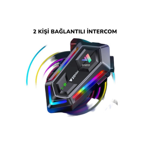Y20 MAX Telsiz Özellikli 5.3 Motosiklet Kask Kulaklık Intercom Işıklı Motorsiklet Interkom