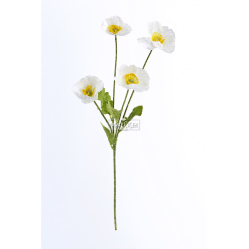 Yapay Çiçek 4lü Gelincik Dalı 60 cm Beyaz Yapay Çiçek 4lü Gelincik Dalı 60 cm Beyaz