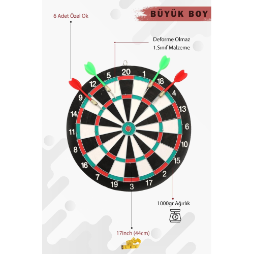 Yüksek Kalite Profesyonel BÜYÜK Boy Dart Seti Mega Dart Tahtası 17inch Hedef Tahtası Yüksek Kalite Profesyonel BÜYÜK Boy Dart Seti Mega Dart Tahtası 17inch Hedef Tahtası