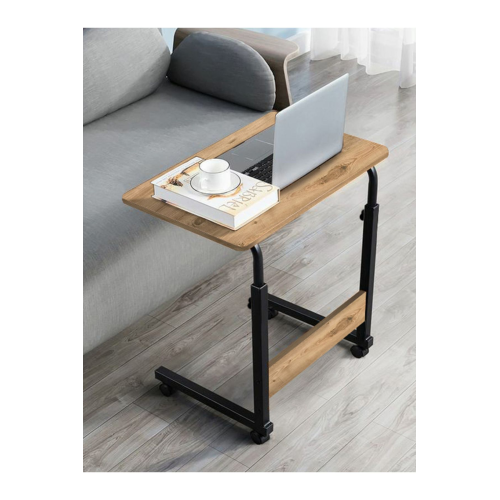 Yükseklik Ayarlı Laptop Sehpası - Atlantik Çam (TEKERLİ) Oval Kenar - 60x40 Yükseklik Ayarlı Laptop Sehpası - Atlantik Çam (TEKERLİ) Oval Kenar - 60x40