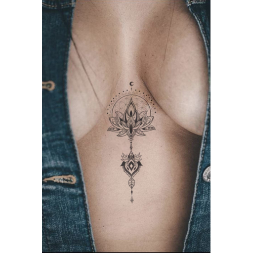 Göğüs Arası Lotus Çiçek Tattoo Geçici Dövme Göğüs Arası Lotus Çiçek Tattoo Geçici Dövme