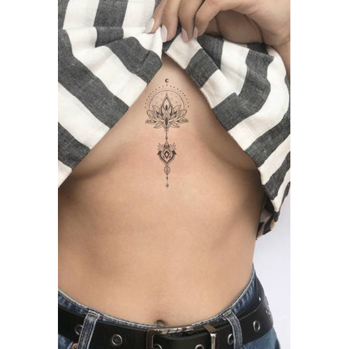 Göğüs Arası Lotus Çiçek Tattoo Geçici Dövme Göğüs Arası Lotus Çiçek Tattoo Geçici Dövme
