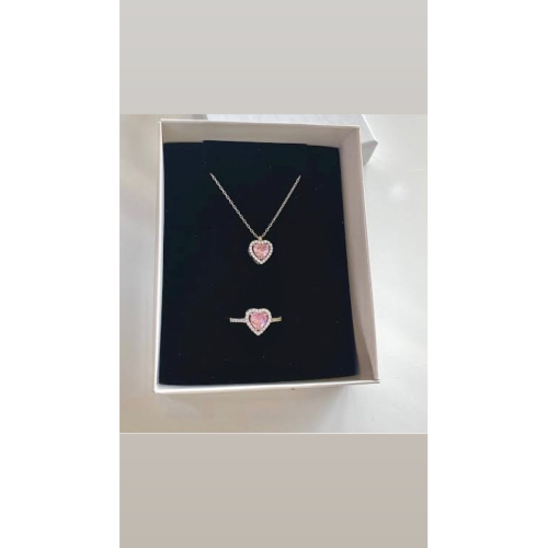 316L zirkon taşlı lovely yüzük kolye seti 316L zirkon taşlı lovely yüzük kolye seti