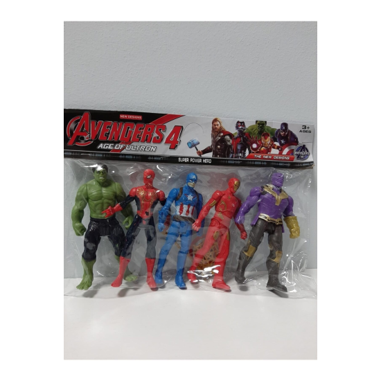 5'li Hulk - Spider-man - Captain America - Iron-man - Thanos Figürlü Yenilmezler Oyun Seti