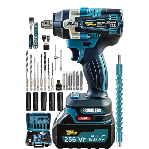 TORQ Kömürsüz Motor 256 Vf 12 Ah 560Nm 41 Parça Full Setli SomunSökme Sıkma Makinesi TORQ Kömürsüz Motor 256 Vf 12 Ah 560Nm 41 Parça Full Setli SomunSökme Sıkma Makinesi