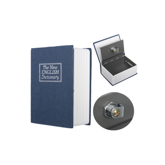 Sözlük Görünümlü 18cm Kasa Kitap Para Gizli Güvenli Kilitli - Lacivert