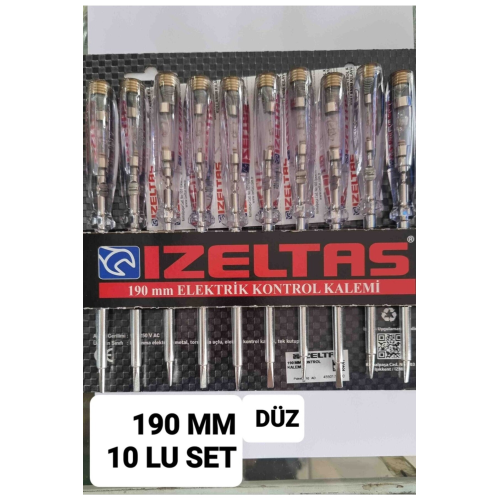 Kontrol Kalemi 190 mm Düz Uçlu 10 Adet Kontrol Kalemi 190 mm Düz Uçlu 10 Adet