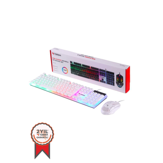 TMK-03 Gaming Rgb Işıklı Kablolu Q Klavye Ve Mouse Seti Beyaz