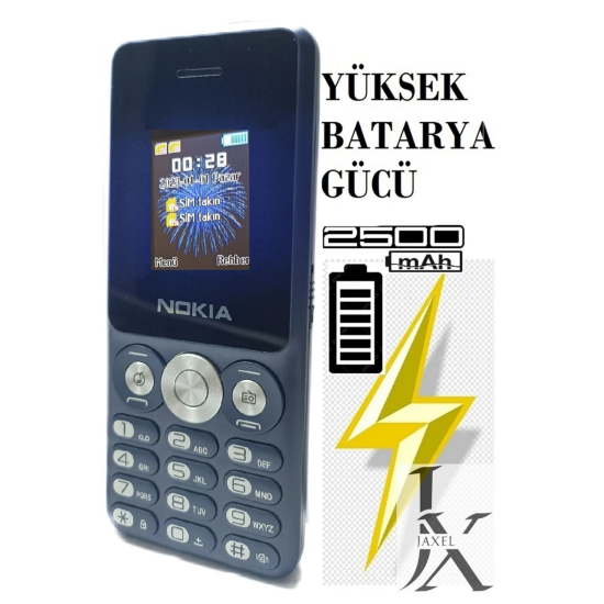Yeni Nesil Yüksek Batarya Gücüne Sahip 2500 Mah. Tuşlu Cep Telefonu Nokiaa Yüksek Ses Hızlı Arama
