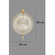 Timelles Kristal 60 Cm (QUARTZ MEKANİZMALI) - Pilli Led - Modern Dekoratif Metal Camlı Duvar Saat