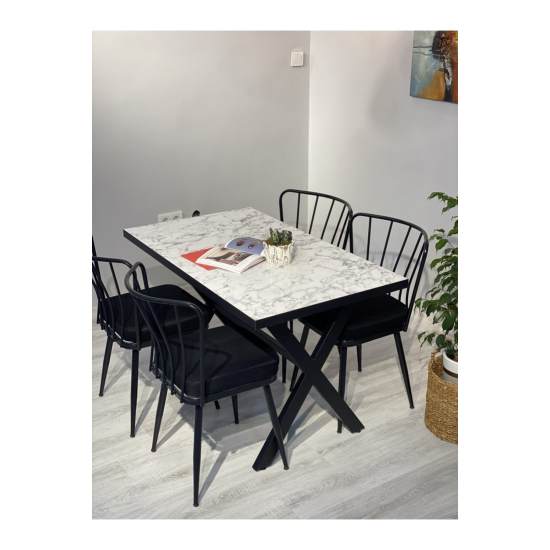 Yemek Masası Takımı 120x70 Ve 4 Adet Güneş Sandalye
