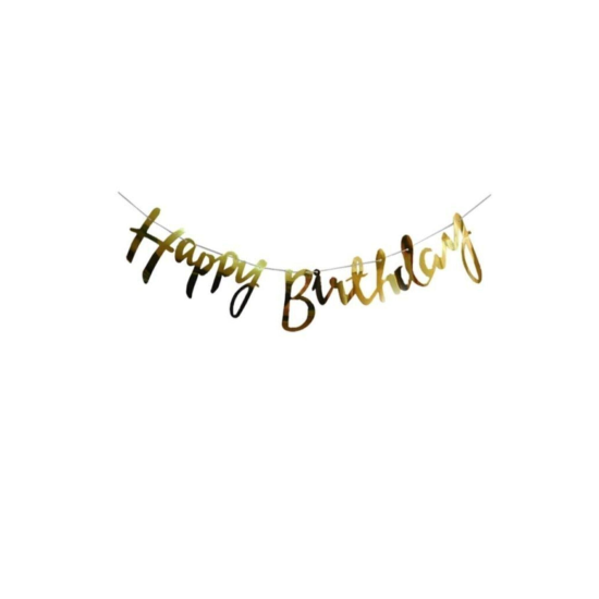 Gold Happy Birthday Banner