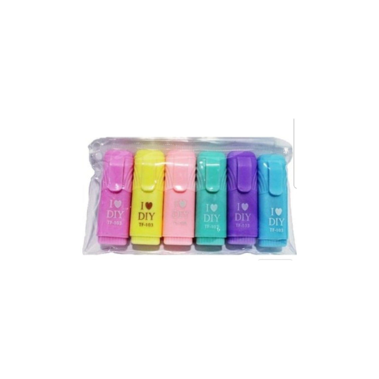 6 Renk Mini Pastel Işaretleme Kalemi F.k
