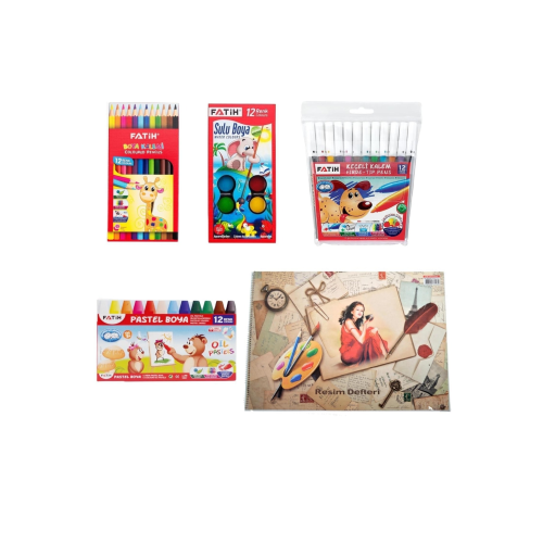 12 Li Pastel Boya Keçeli Boya Kuru Boya Sulu Boya Ve Resim Defteri 12 Li Pastel Boya Keçeli Boya Kuru Boya Sulu Boya Ve Resim Defteri