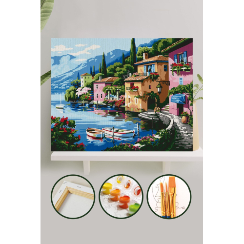 Sayılarla Boyama Tuval Seti Fırça Boya Dahil (çıtalı) 40x50 Cm - Deniz Evler Sayılarla Boyama Tuval Seti Fırça Boya Dahil (çıtalı) 40x50 Cm - Deniz Evler