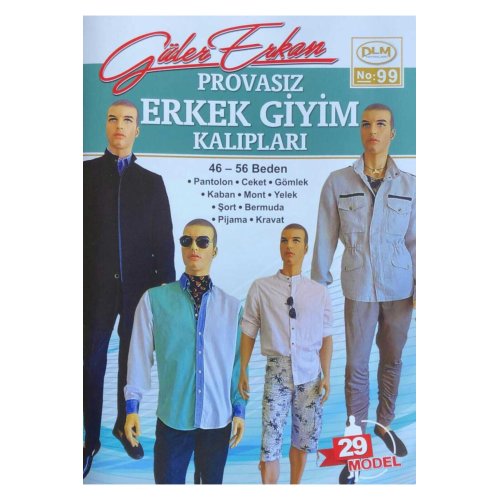 Güler Erkan Provasız Erkek Giyim Kalıpları No 99 Güler Erkan Provasız Erkek Giyim Kalıpları No 99