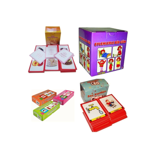 Yuka Eğitim Kartları , Eylemlerle Bir Gün , Konuşma Kartları Üçlü Set & Ses Kartları Yuka Eğitim Kartları , Eylemlerle Bir Gün , Konuşma Kartları Üçlü Set & Ses Kartları