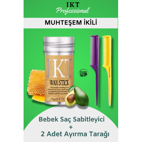 Stick Wax Bebek Saç Sabitleyici 2 Adet Ayırma Tarağı Stick Wax Bebek Saç Sabitleyici 2 Adet Ayırma Tarağı