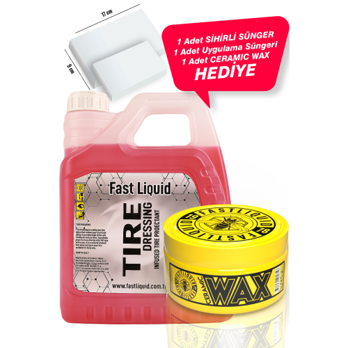 Lastik Parlatıcı 4 Lt Yüksek Parlaklık & Islak Görünüm Seramik Wax Hediyeli 125gr