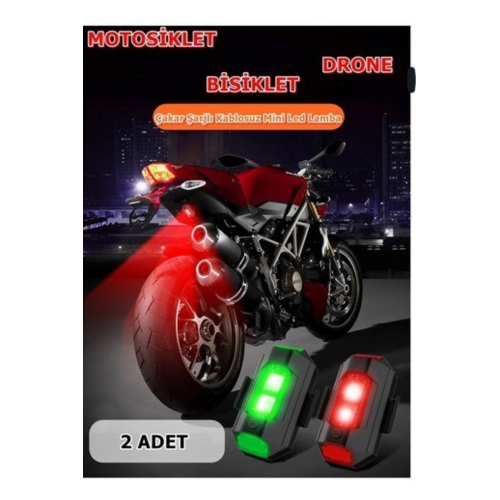 Rgb Motosiklet Drone Bisiklet Otomotiv Şarjlı Kablosuz Mini Led - 7 Farklı Renk Rgb Motosiklet Drone Bisiklet Otomotiv Şarjlı Kablosuz Mini Led - 7 Farklı Renk