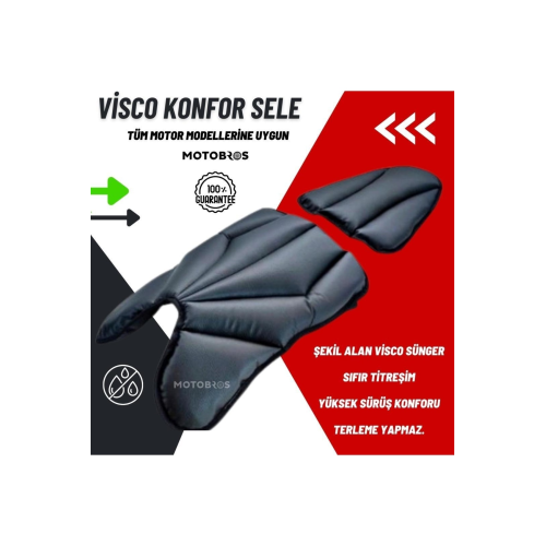 Motosiklet hava destekli kalın deri konfor sele minderi ( visco süngerli premium model ) Motosiklet hava destekli kalın deri konfor sele minderi ( visco süngerli premium model )
