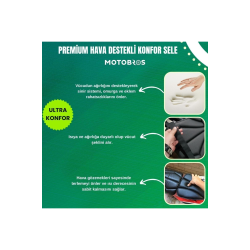 Motosiklet hava destekli kalın deri konfor sele minderi ( visco süngerli premium model ) Motosiklet hava destekli kalın deri konfor sele minderi ( visco süngerli premium model )