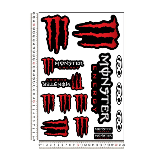 Monster Kırmızı Motosiklet Sticker Seti Monster Kırmızı Motosiklet Sticker Seti