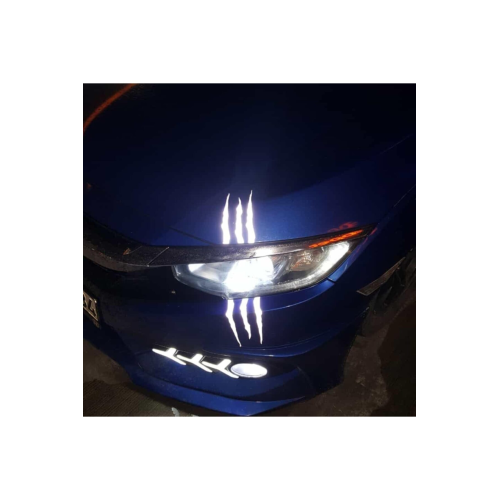 Monster 2 Far Için Reflektörlü Işıldak Yapıştırma Beyaz. Oto Sticker
