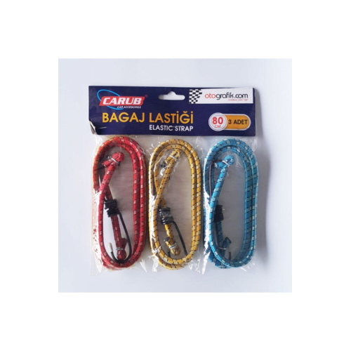 Carub Bagaj Lastiği 3'lü Paket 6 Kancalı Carub Bagaj Lastiği 3'lü Paket 6 Kancalı