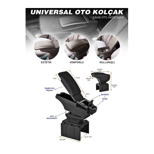 Class Saha Kol Dayama Universal Sürgülü Siyah Kolçak Class Saha Kol Dayama Universal Sürgülü Siyah Kolçak
