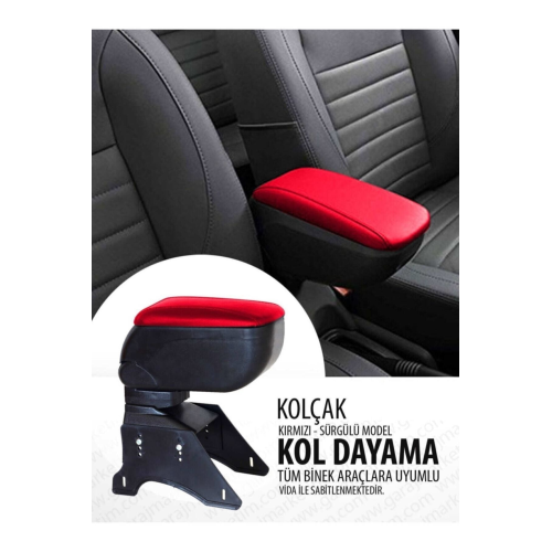 Üniversal Sürgülü Kolçak Oto Kol Dayama Kırmızı Üniversal Sürgülü Kolçak Oto Kol Dayama Kırmızı