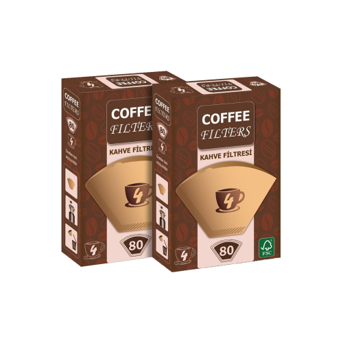 Filtre Kahve Kağıdı 1 X 4 Avantajlı Paket 2 Adet 80'li Filtre Kahve Kağıdı 1 X 4 Avantajlı Paket 2 Adet 80'li