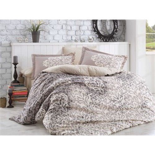 Hobby Serenity Gri Poplin Çift Kişilik Nevresim Takımı 