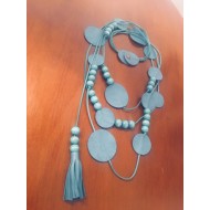Blue Beaded Design Necklace