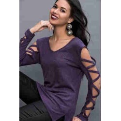 Burç Textile Lila Renkli Bluz