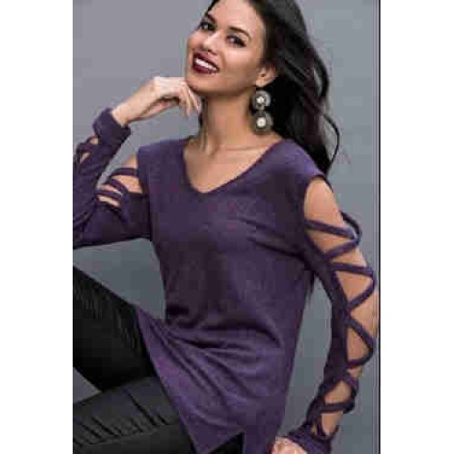 Burç Textile Lila Renkli Bluz