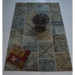Cream Colorful Patchwork Carpet